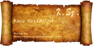 Kacz Szilárd névjegykártya